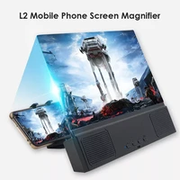 12 inch 3d mobile phone screen magnifier stereo speaker hd video amplifier universal folding smartphone hoder stand