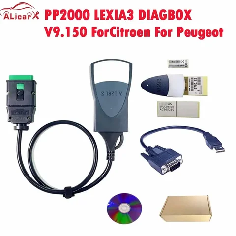 Новый автомобильный диагностический инструмент для Citroen/Peogeo PP2000 Diagbox V9.150 Lexia-3 PP2000 Lexia V9.150 нет необходимости в виртуальной машине lexia3 OBD2