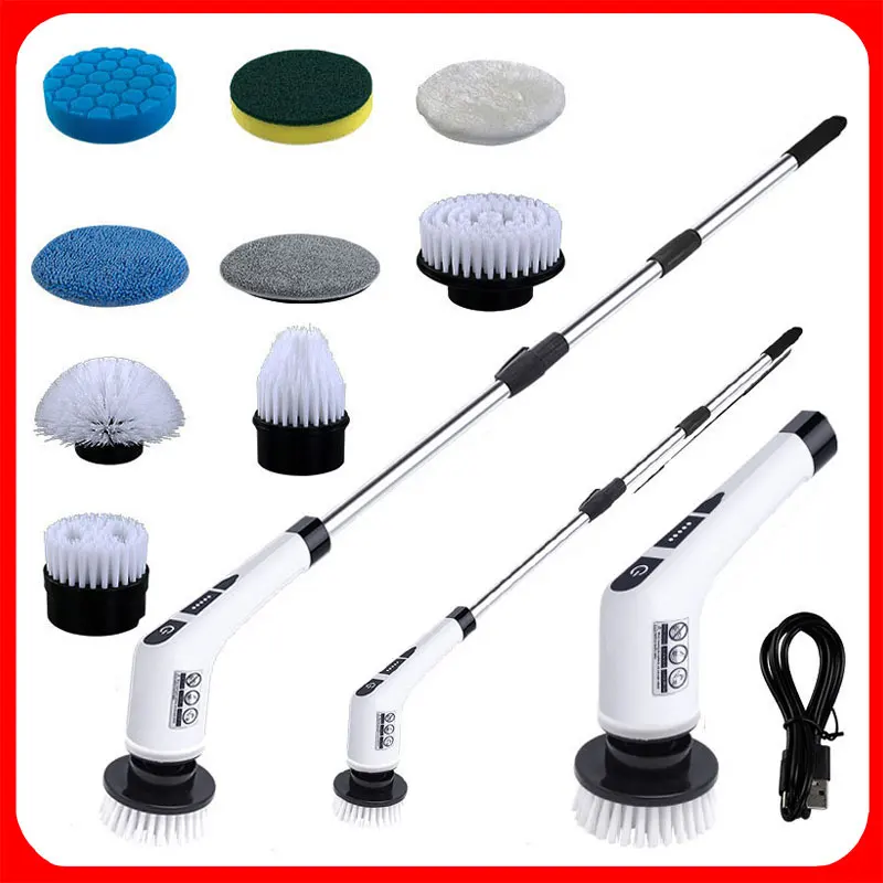 9 in 1 Electric Cleaning Brush 2000Mah Cleaning Tool for Home Living Room Bathroom Kitchen