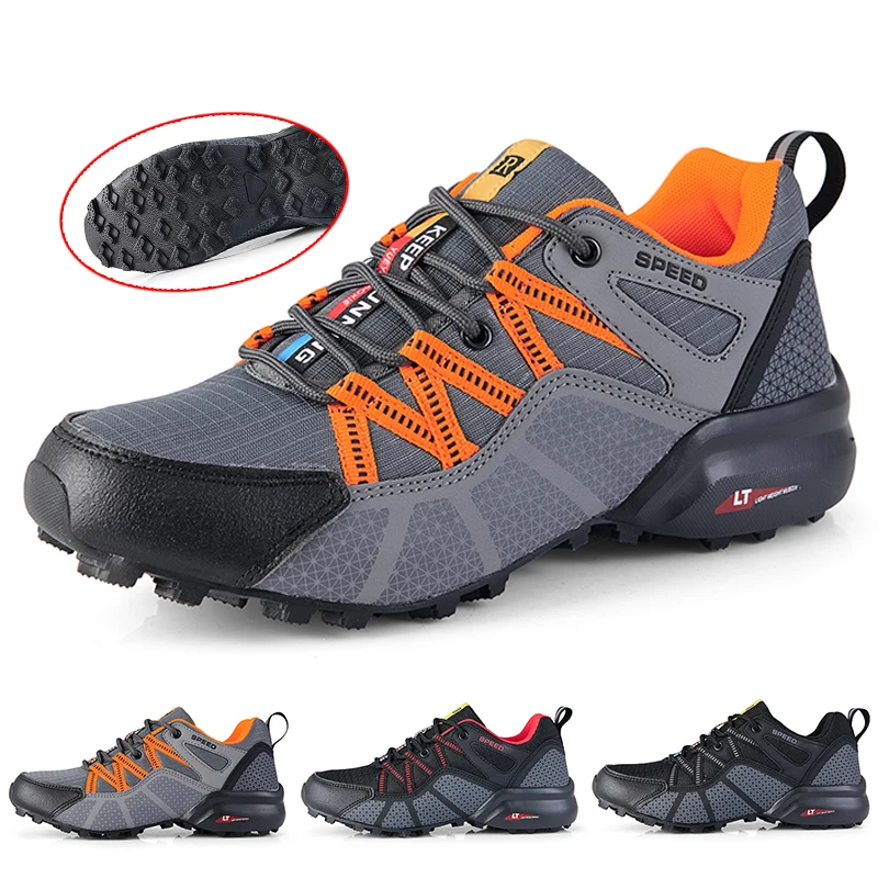New Men Shoes Waterproof Hiking Shoes Outdoor Hiking Fishing Shoes Wear-Resistant Woodland Cross-Country Shoes Men Sports Shoes