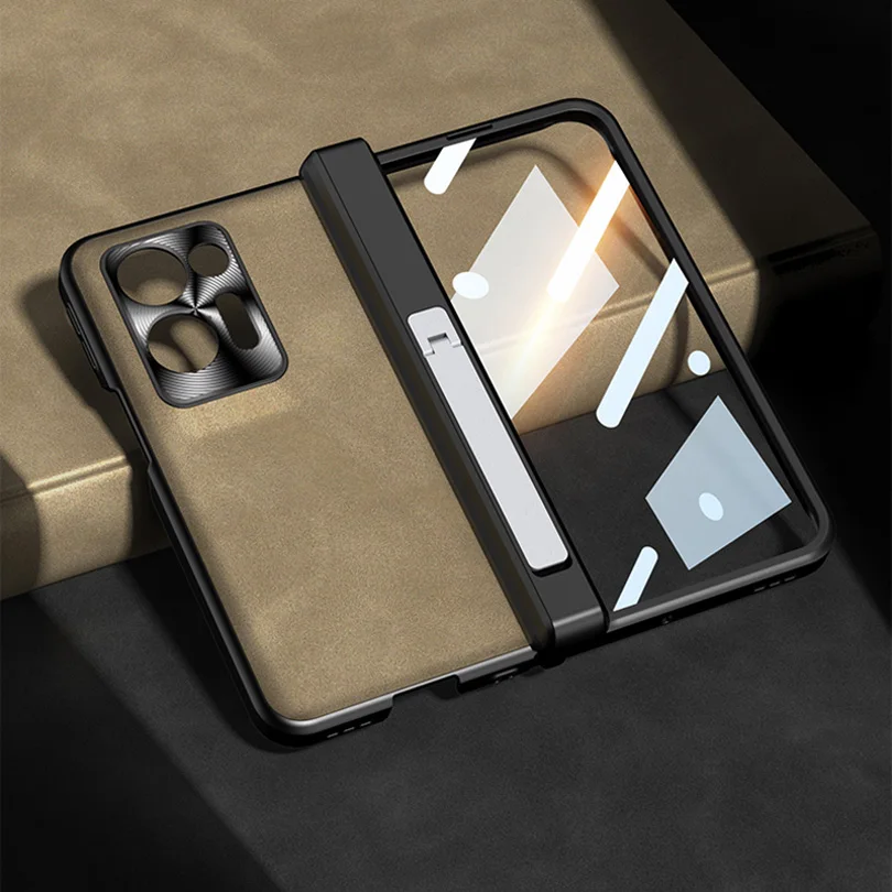 

GKK Original Case For OPPO Find N2 5G Magnetic Hinge Matte Leather Front Glass Protection Stand Hard Cover For Oppo Find N2 Case