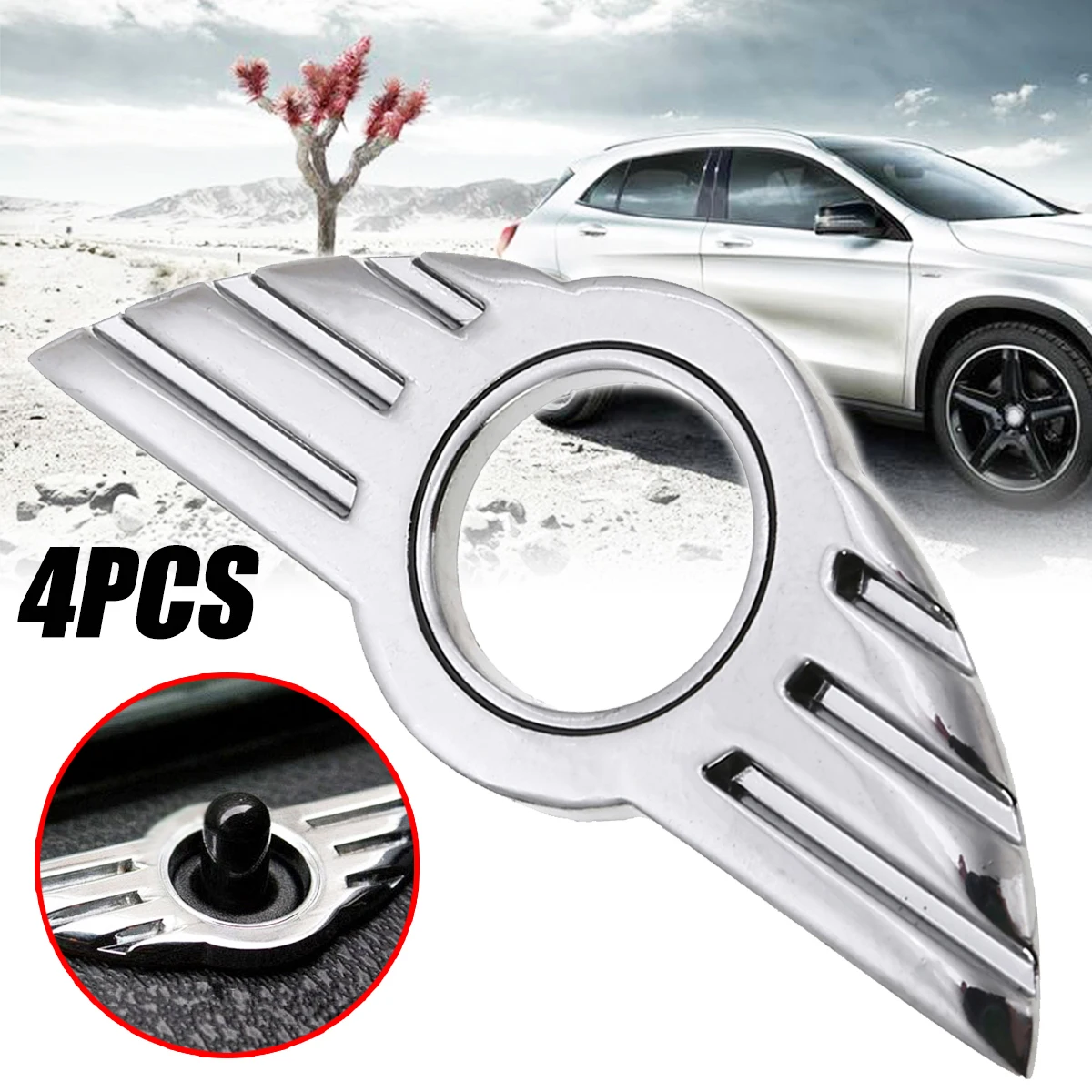 

4pcs Silver Durable Car Emblem Sticker 3D Automobile Door Metal Stickers For BMW MINI Cooper/S/ONE/Roadster/Clubman/Coupe