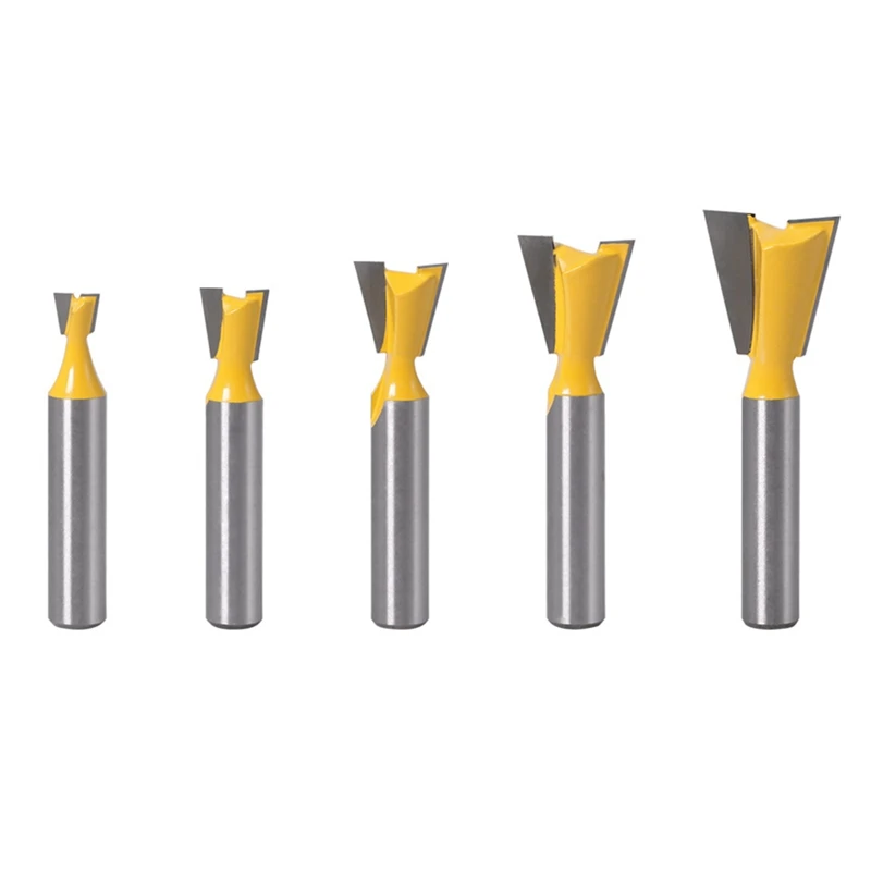 

Набор концевых фрез, комплект из 5 пазов 8 мм, хвостовик 14 градусов, для работ по дереву