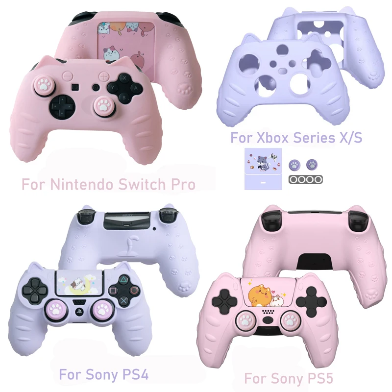 Силиконовая мягкая искусственная кожа в виде кошачьей лапы для контроллеров Sony