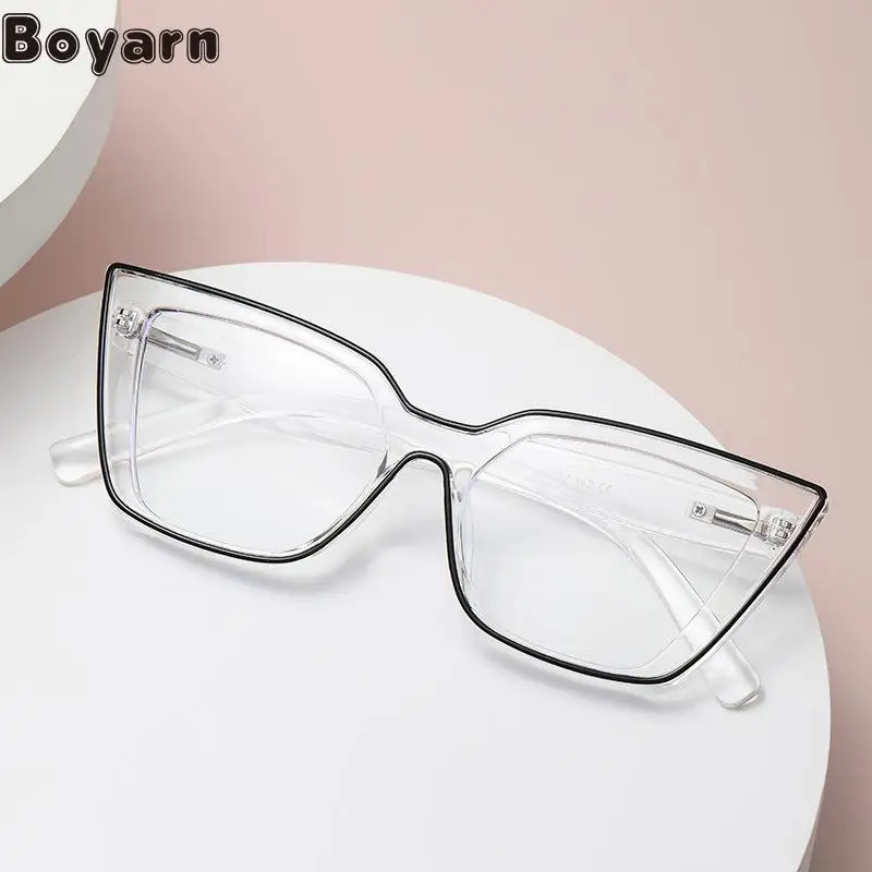 

Foreign Trade Fluorescent Line Anti-blue Plain Flat Mirror Cross Border Ins Wind Personality Cat's Eye Spring Foot Glasses Fram