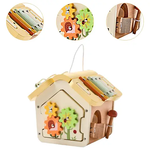 Деревянный развивающий кубик 5 в 1