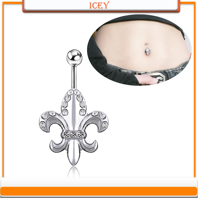 

1pc Spiked Spear belly ring short navel stud rhinestones belly navel jewelry crystal belly button ring Stainless steel navel bar