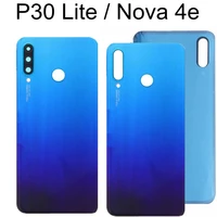 back glass for huawei p30 lite battery cover rear door housing case with camera lens for huawei nova 4e p30 lite battery cover
