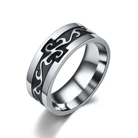 new retro ring men and women trendy personality domineering single open high end stainless steel ring