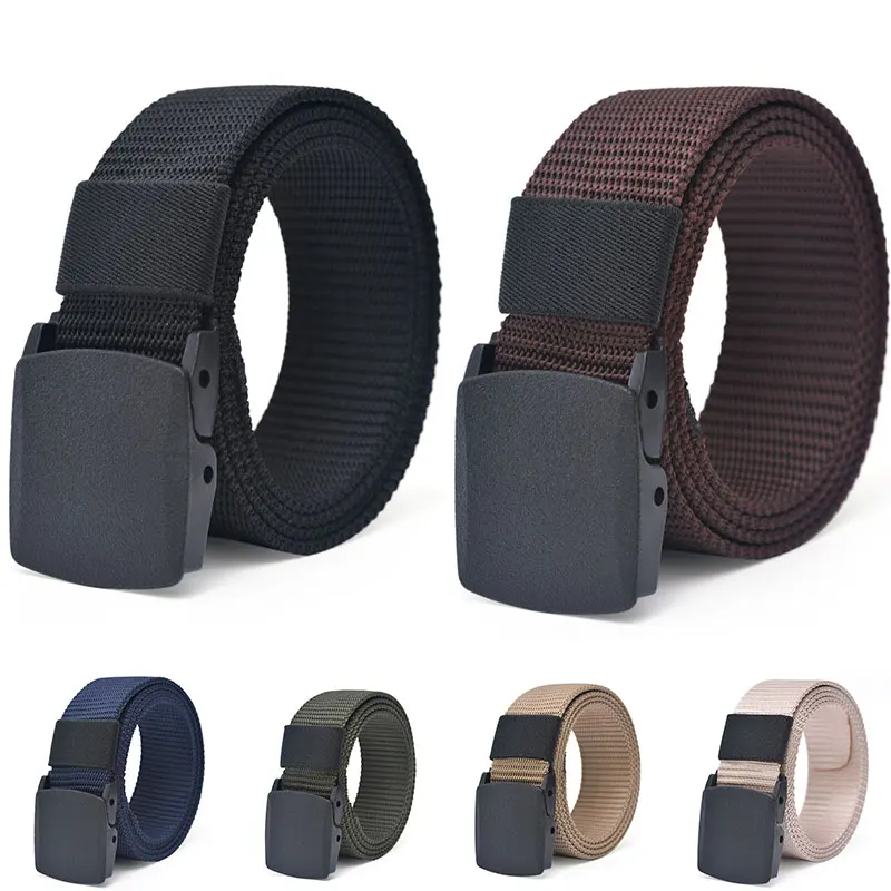 

Men's Canvas Buckle Nylon Belt Outdoor Military Army Belt High Quality Men's Belt Solid Color Travel Tactical Waist Belt