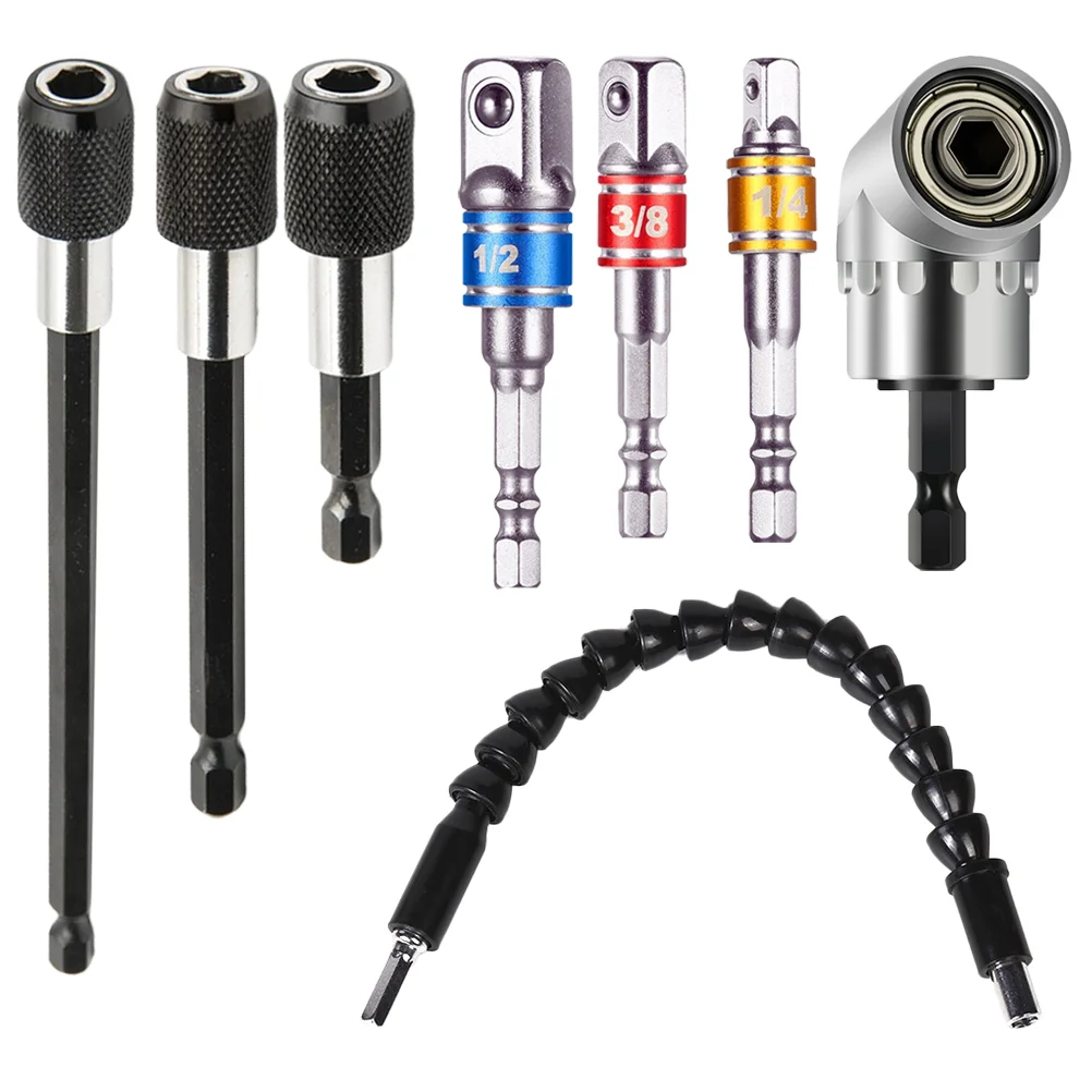 

1 Set of Angle Screw Bit Holder Bit Holder Extension Right Angle Drill Adapter