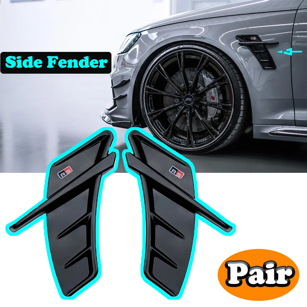 

Car Side Fender Vent Cover Fender Decoration Sticker Universal FOR Audi A3 A4 B8 B6 Q5 A5 A6 C6 C5 Q7 Trim Car Accessories