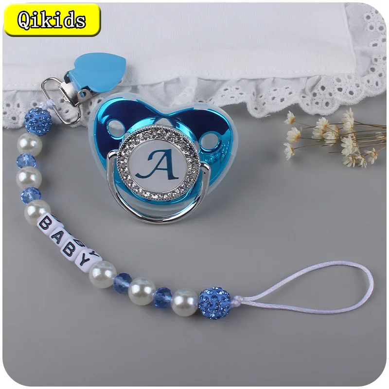 

Новые детские товары, железная цепочка с искусственным жемчугом, персиковые пустышки с зажимом для новорожденных, снимающие напряжение цеп...