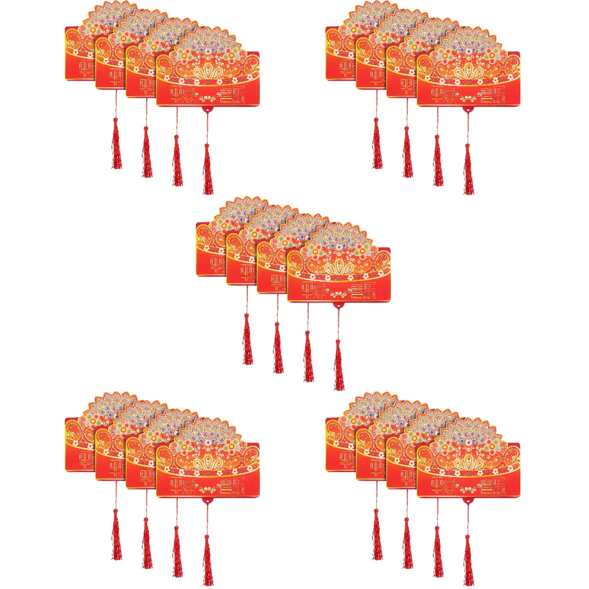 

20 Red Portable Luck Packets Exquisite Red Envelopes Pocket for Festival Luck