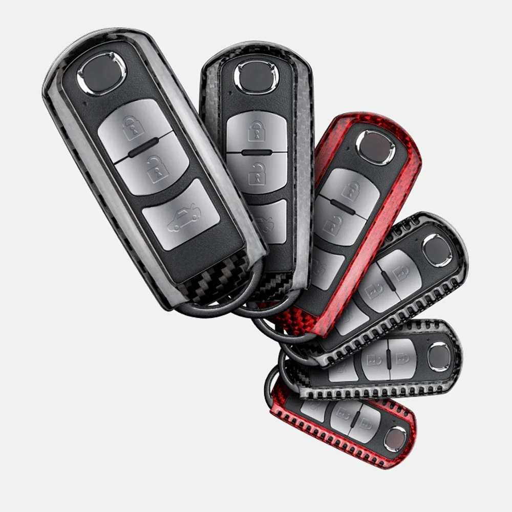 Чехол для ключей из углеродного волокна Mazda 2 3 Axela 5 6 Atenza 8 CX-3 CX-4 CX-5 CX-7 CX-9 MX-5 Miata Toyota