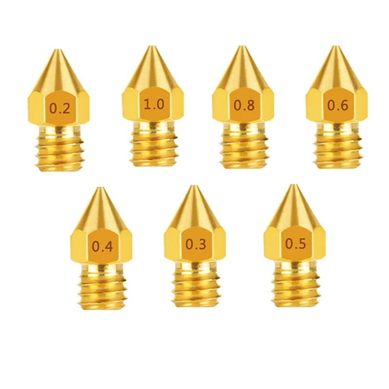 

3D Printer Accessories 1.75Mm MK8 Extruder Print Head Brass Nozzle For Makerbot Creality CR-10 Ender 2/3 (20 Pcs)