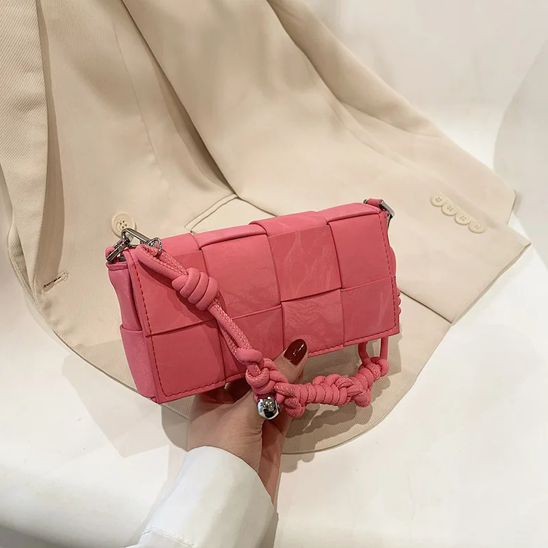 Leather Woven Small Waist Bags For Women Luxury Brand Shoulder Bag New Trend Women Hand Bag Messenger bag Female