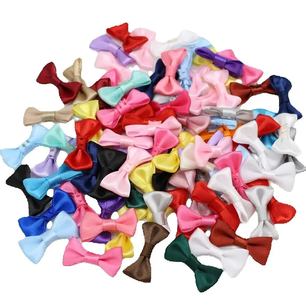 50/100 шт. 15-30 мм мини тканевая лента галстук-бабочка/крошечные атласные банты