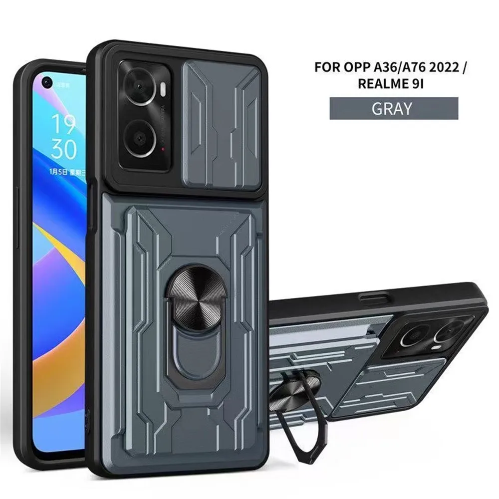 

For Realme 9i realmi realmy Realm 9 i Coque Capa On Realme9i RMX3491 Realmi 9i Case Card Slot Ring Stand Camera Protection Cover