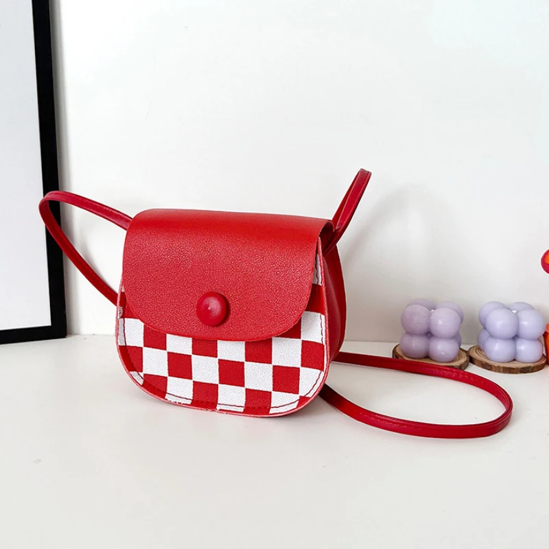 

Checkerboard Plaid Children Shoulder Bag Fashion Cute Baby Girls Small Square Crossbody Bags Lovely Kids Boy Coin Purse Handbags