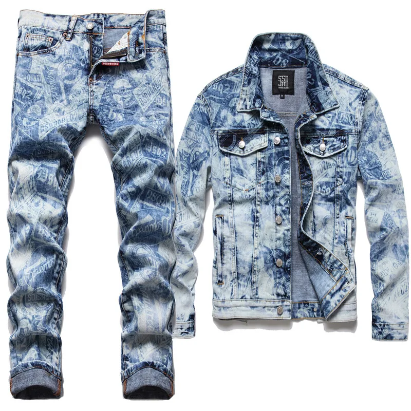 

Джинсы мужские с рисунком кленового листа, 3D стерео