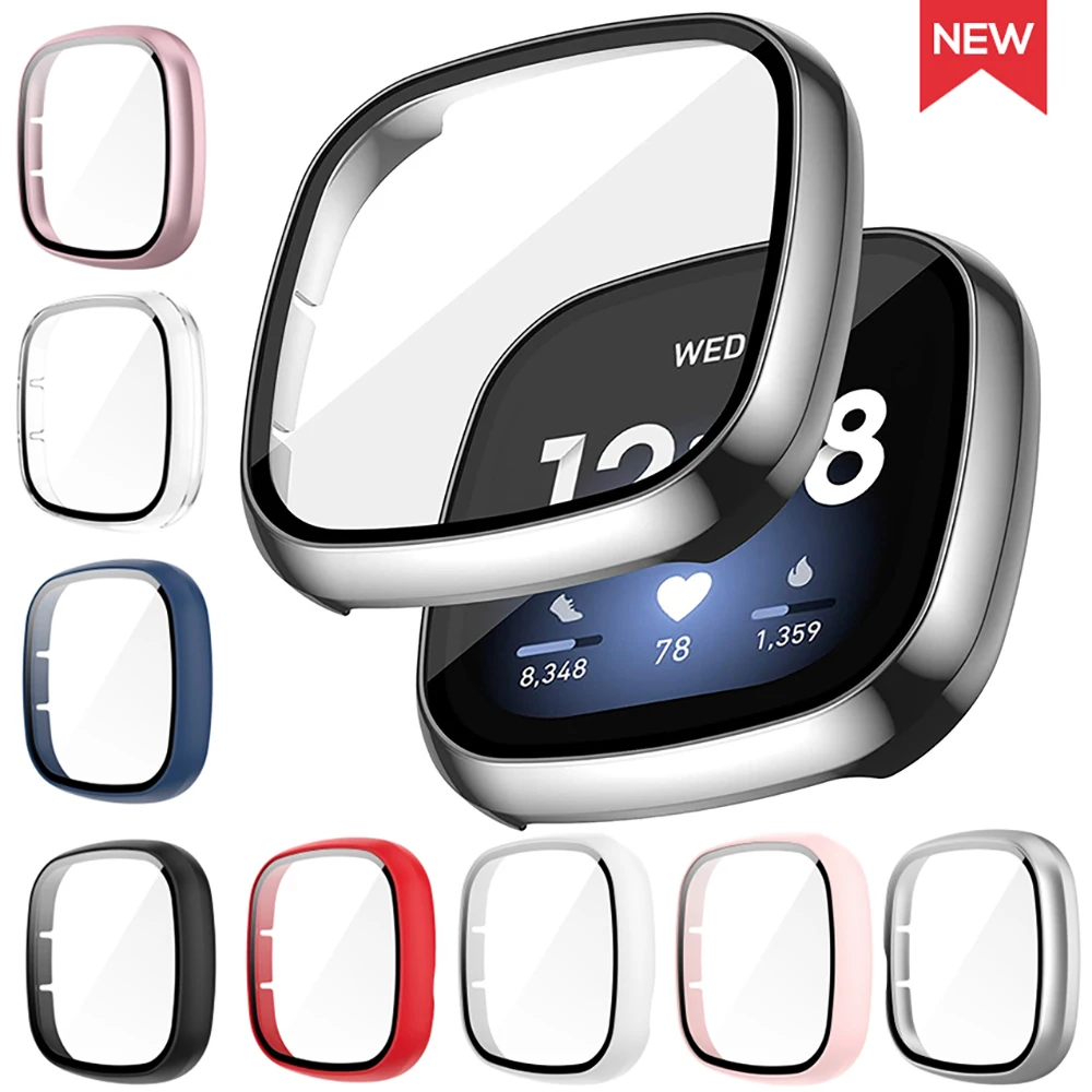 Защитный чехол для смарт-часов Fitbit Sense/Versa 3 с закаленным стеклом |