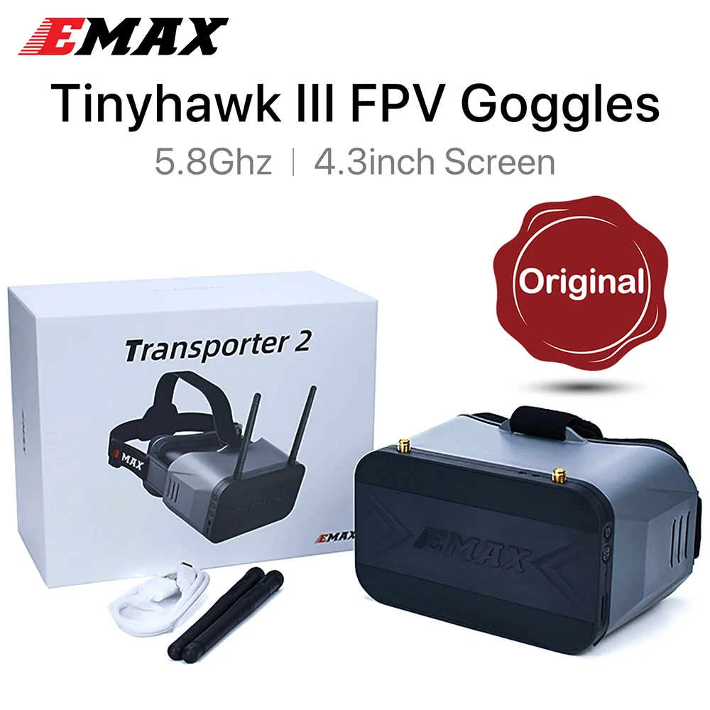 

EMAX Tinyhawk 3 FPV очки транспортер 2 5,8 ГГц 4,3 дюймовый экран для гоночного дрона детали и аксессуары