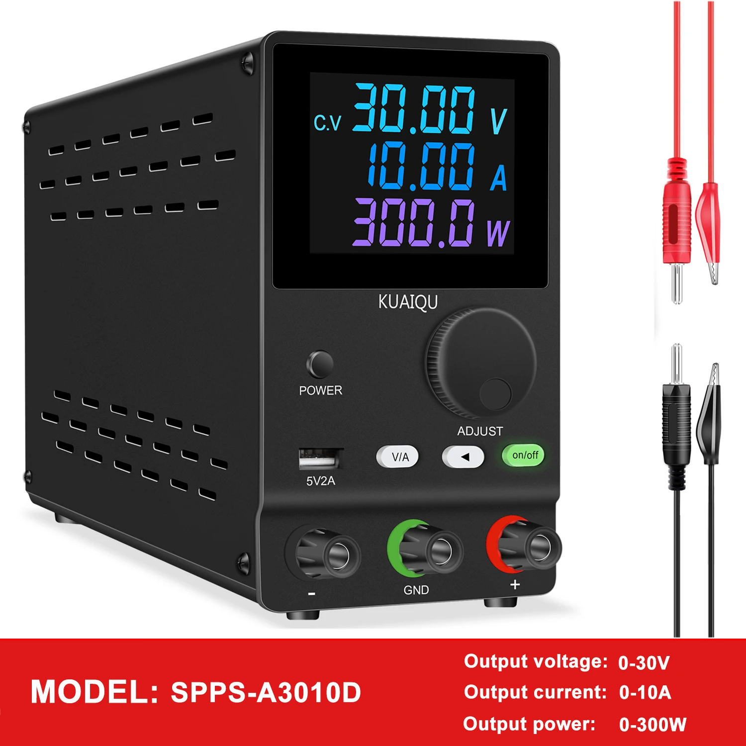 

Variable Power Supply 30V 10A Adjustable Lab Bench Power Source Voltage Regulator Switch Low-ripple AC To DC For Mobile Repair