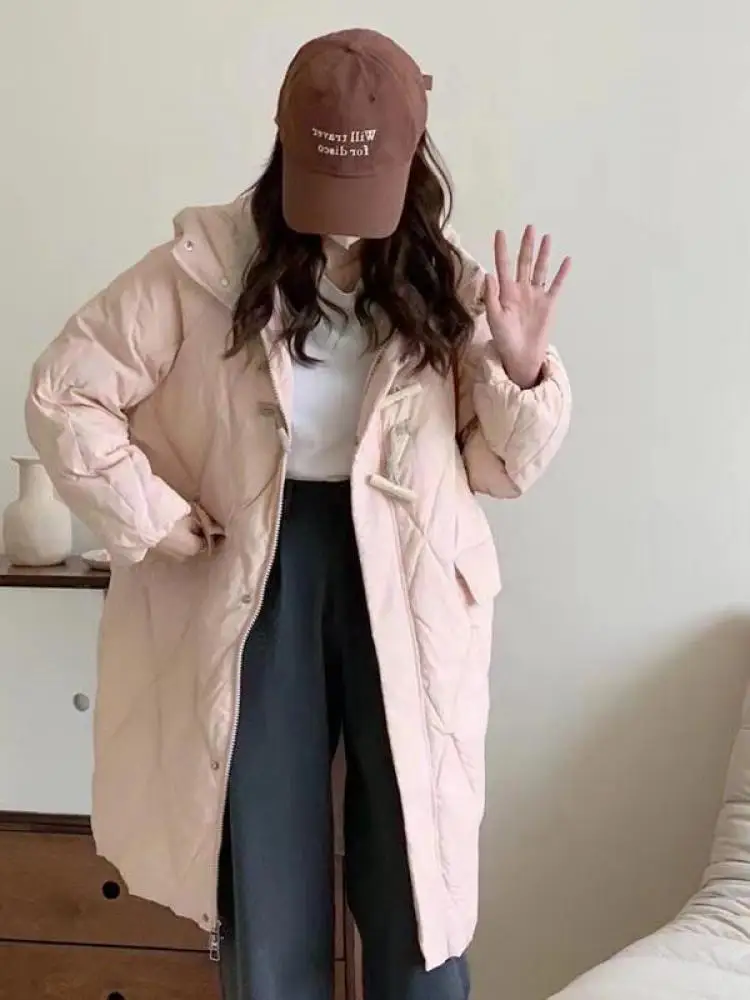 

Женский пуховик средней длины, с капюшоном, на молнии