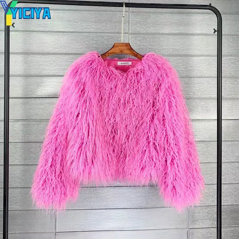 

Faux Lamb Wool Fur Coat Jackets 2022 Autumn And Winter Fashion Jacket Warm Tops Beach Wool Women Y2k Woman Fur Coats Met Shirts