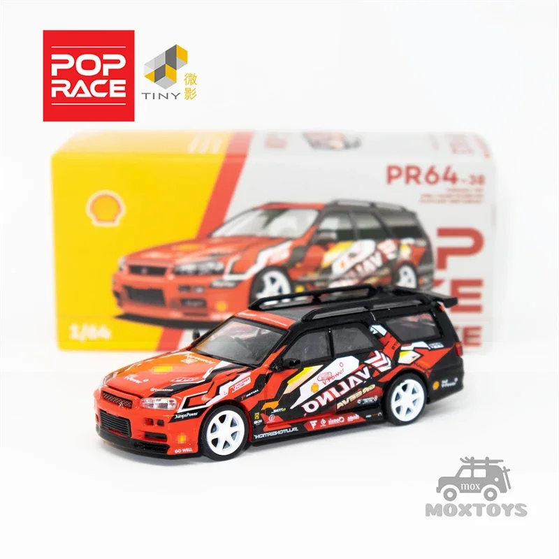 PopRace 1:64 Valino Stagea R34 Pluto Mok DRIFTAGEA 34 HK TOYCAR SALON 2023 литая под давлением модель автомобиля