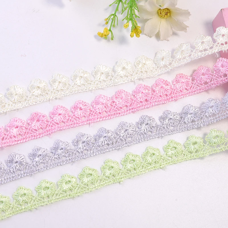 

2Yards Plum Blossom Embroidered Water Soluble Lace Trim Fabric DIY Sewing Handmade Craft Materials Garment Clothes Accessories