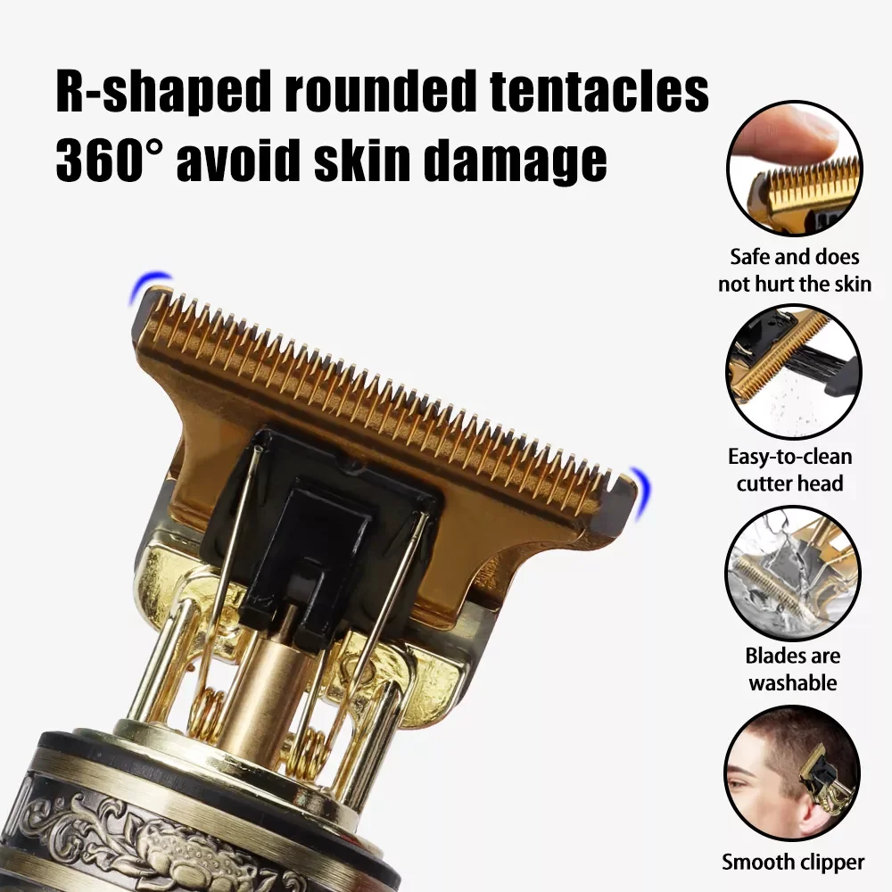 

2022 Vintage t9 Hair trimmer machine Cordless Hair cutter finishing machine Beard Clipper hair for men shaver USB Sale