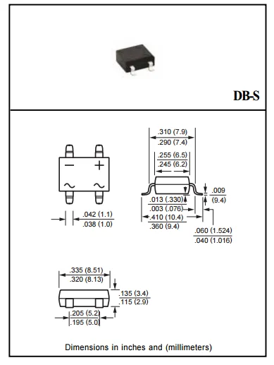 Мостовой выпрямитель DB107S 50 шт./лот SMD четырехногий SOP4 1 А 1000 В выпрямительный мост