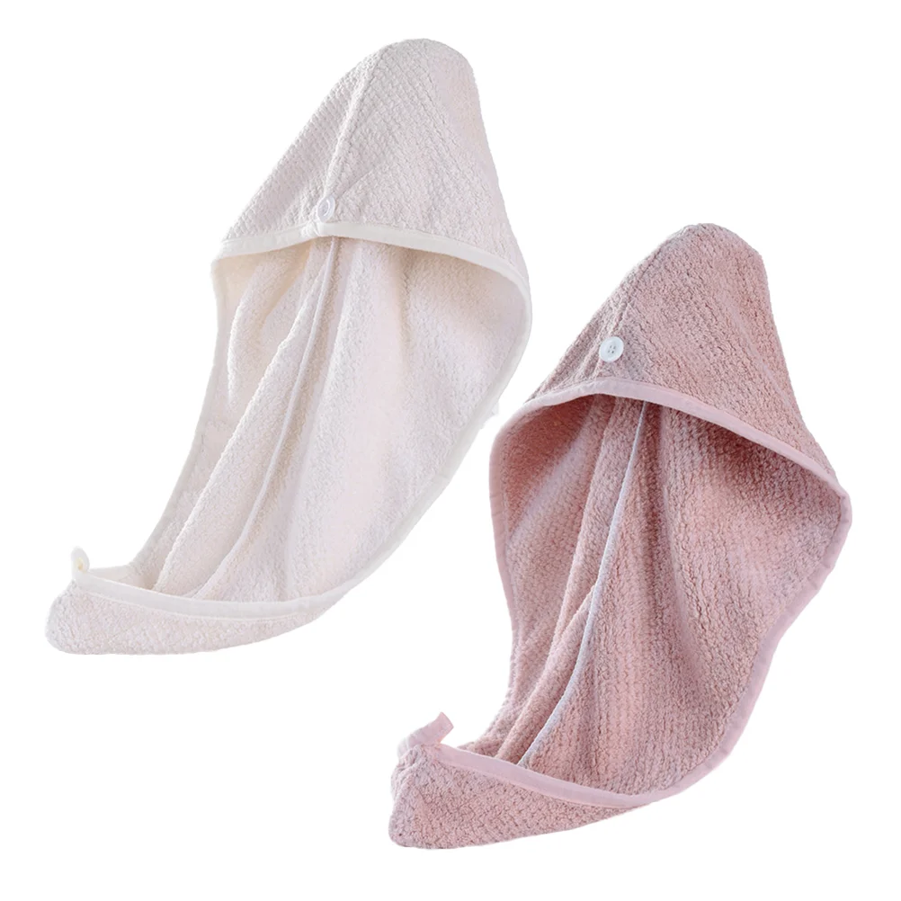 

2 Pcs Quick Drying Towel Absorbent Towel Hair Cap Absorbent Turban Microfiber Hair Wrap Hair Dry Towel Miss