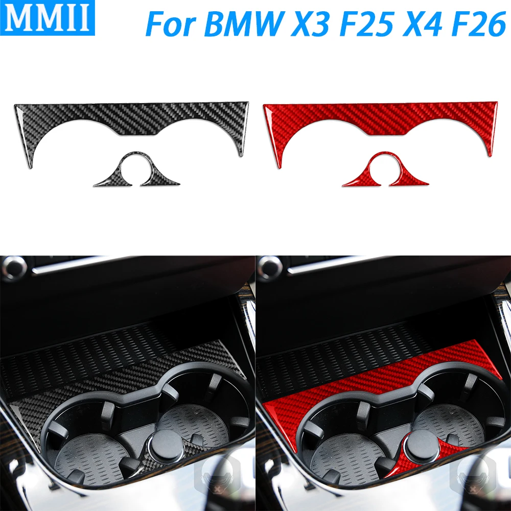 

Для BMW X3 F25 2011-2017 X4 F26 14-17 углеродное волокно рычаг переключения передач держатель стакана воды панель Крышка отделка Автомобильный интерьер ...