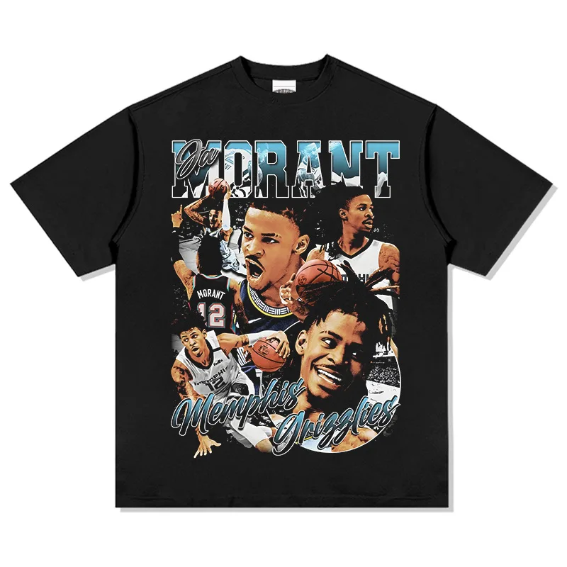 Ja Morant 12 Хлопковая Футболка С Баскетбольной Тематикой Мемфиса Летняя Одежда