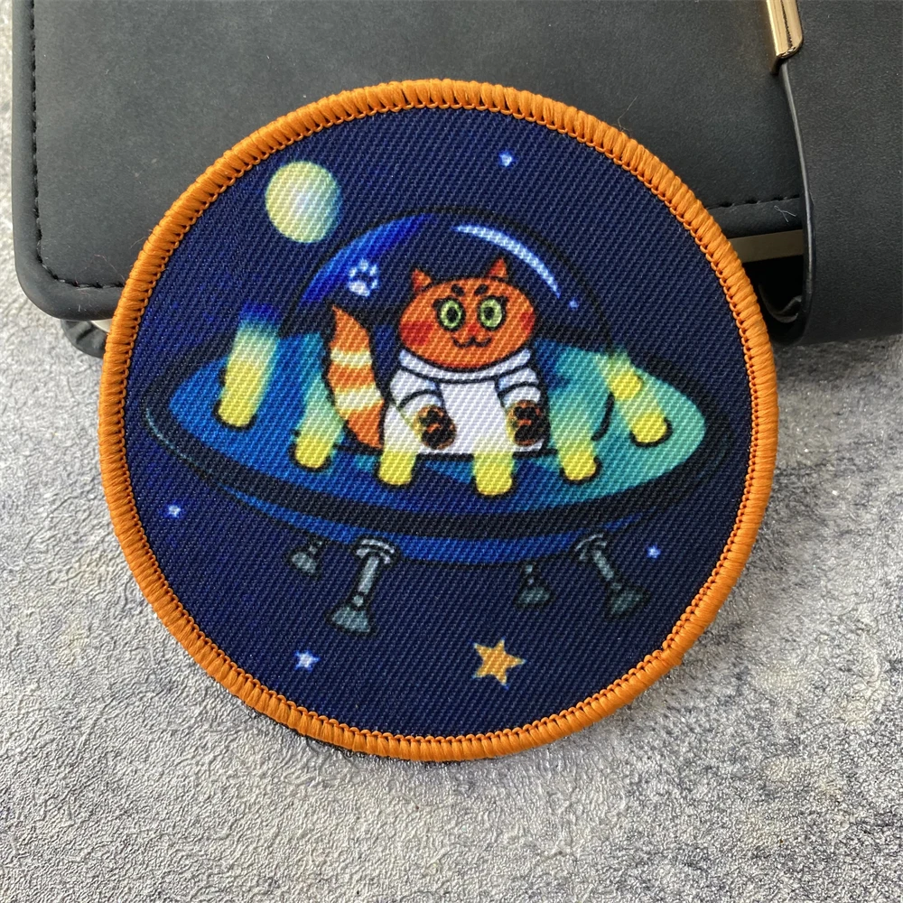 Нашивка с принтом Сибирского губернатора кошки астронавта тактический значок