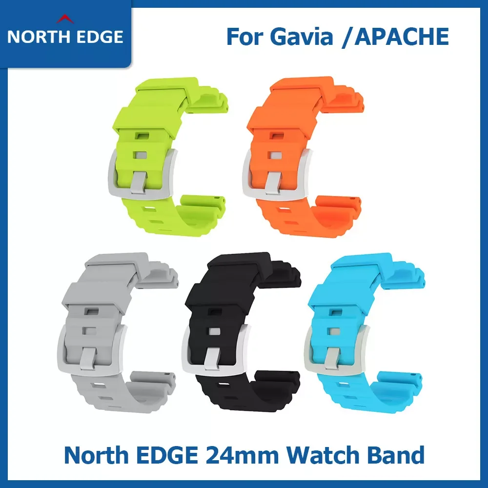 

24mm Watch Strap Silicone Watch Band Watch Band Watch Accessories For NORTH EDGE APACHE/GAVIA 2 Smart Watch Men
