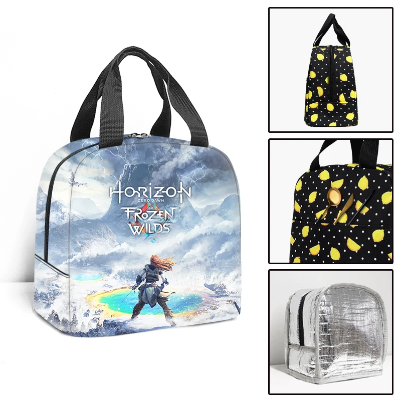 

Harajuku Novelty Cool Horizon Forbidden West 3D Printed Portable Handbags Ice Bags Lunchbox Thermal insulation Food Lunch Bag