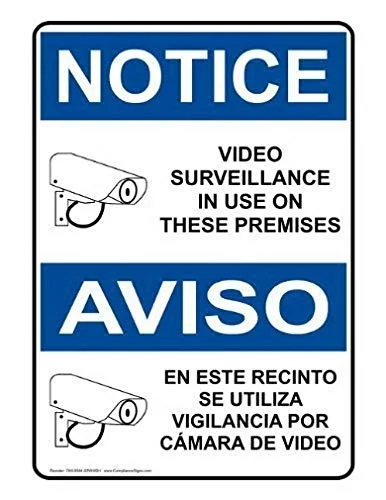 Notice Sign Metal Signs Funny Yard Sign for Outdoors Warning Signs Tin Plate Poster x with Security Camera