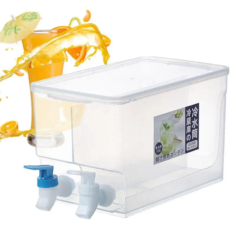 

5.2L Cold Water Pitcher Large Capacity Cold Kettle With Faucet Iced Beverage Dispenser Kitchen Refrigerator Juice Accessories