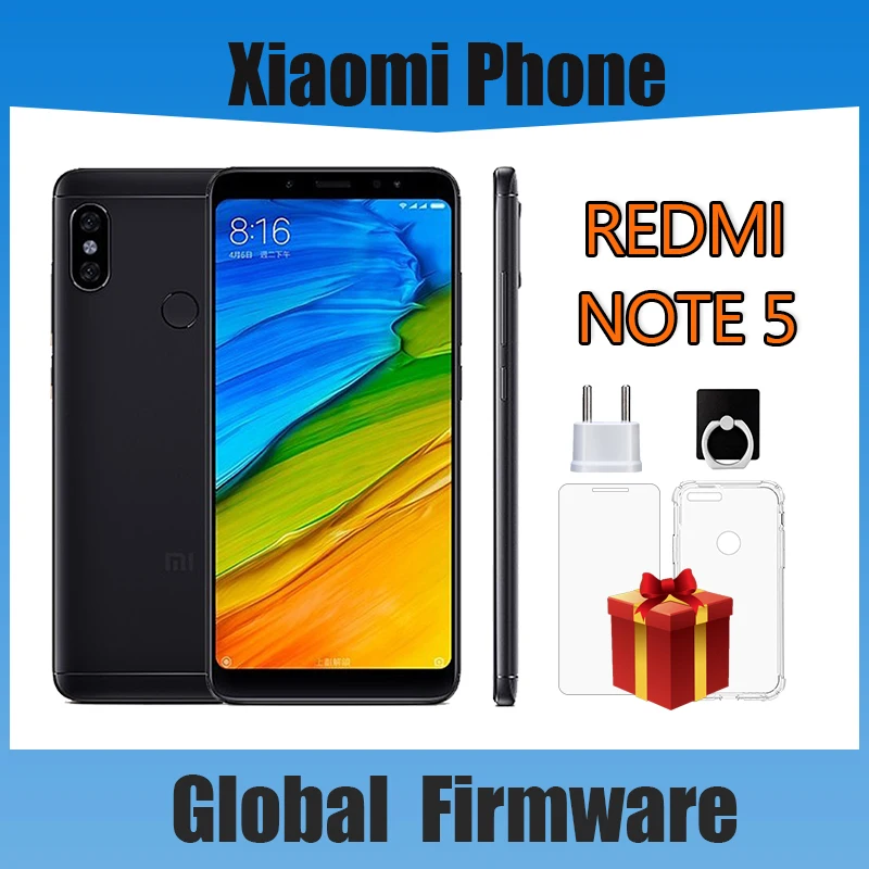 Смартфон Xiaomi Redmi Note 5 сотовый телефон Snapdragon 636 2160*1080 5,99 HD экран Двойная камера 13 МП + 5 МП (случайный цвет)