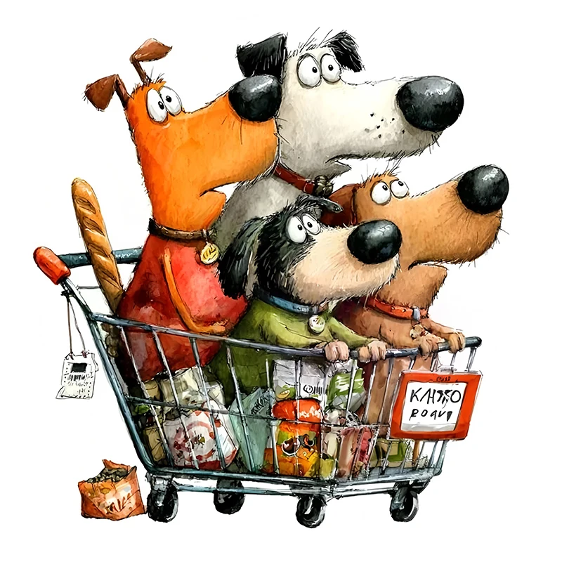 

1 шт. акварель забавный мультфильм собака украшение комнаты гостиная спальня украшения туалет наклейки наклейки на стену