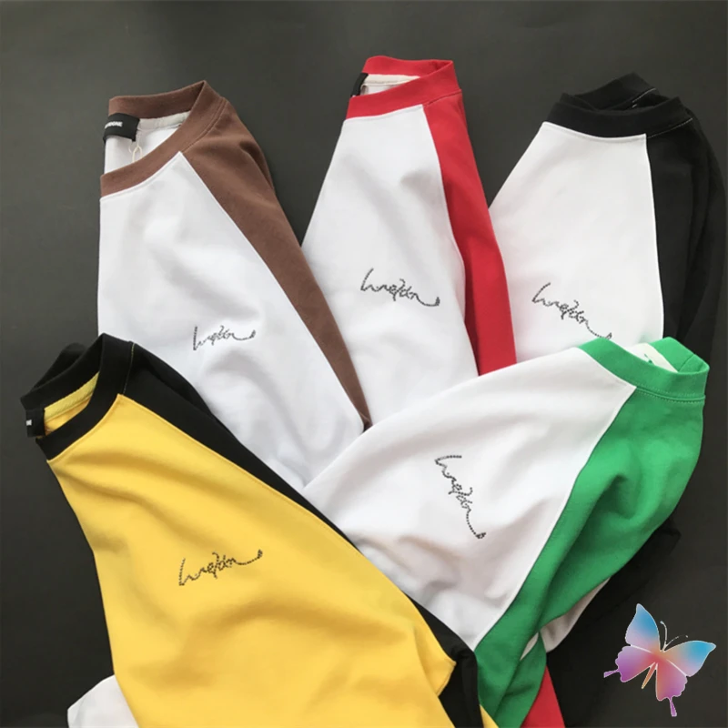 

WE11DONE Sweatshirts Rivet Logo Contrast Color Long-sleeved T-shirt Loose Casual Men's and Women's Welldone T Shirts