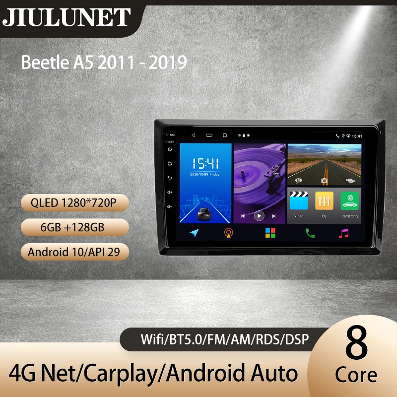Автомагнитола JIULUNET для Volkswagen Beetle A5 2011 - 2019 Carplay с ИИ-голосом автомобильное радио
