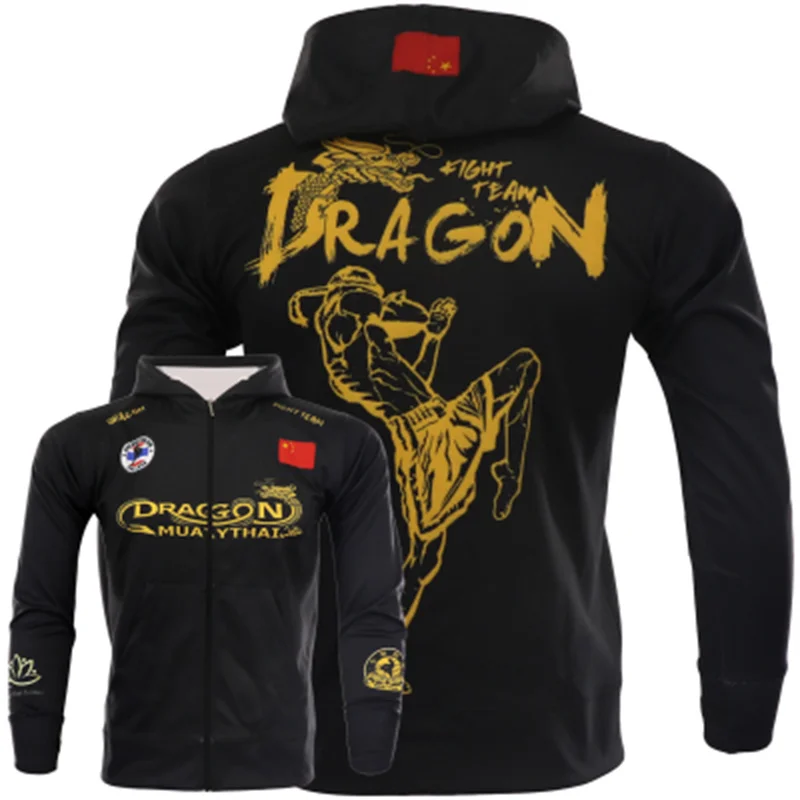 

Arfightking Long Sleeve Hoodies China Dragon Sports Zipper Jacket Running Fighting Boxing Muay Thai Training Fitness Jakcet