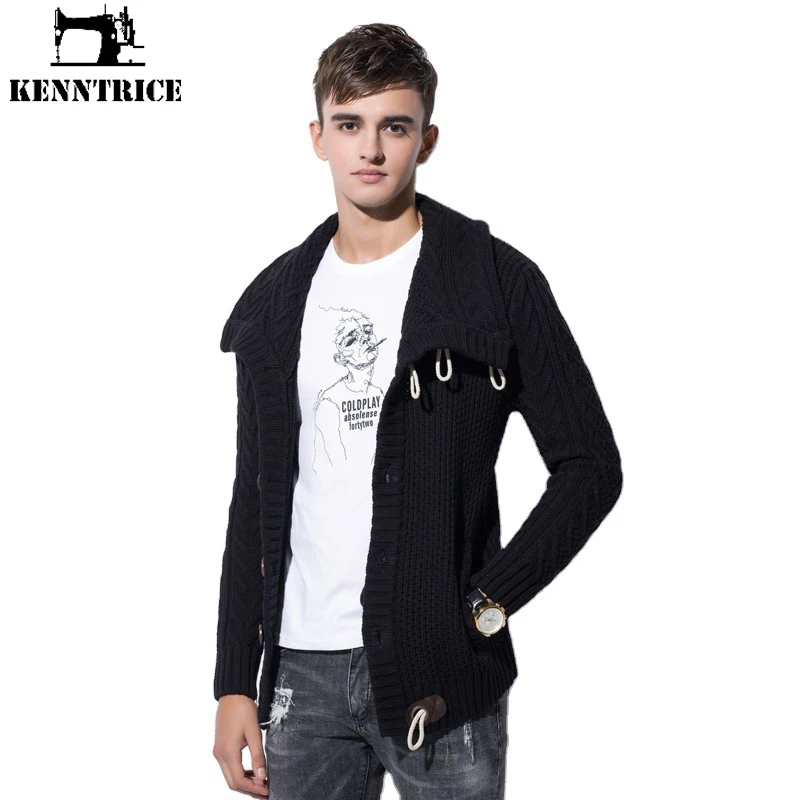 Kenntrice Men'S Sweaters Jumpers Outerwear Thermal Winter Male Fashion For Man High Collar Cardigans Casual Stylish Turtleneck