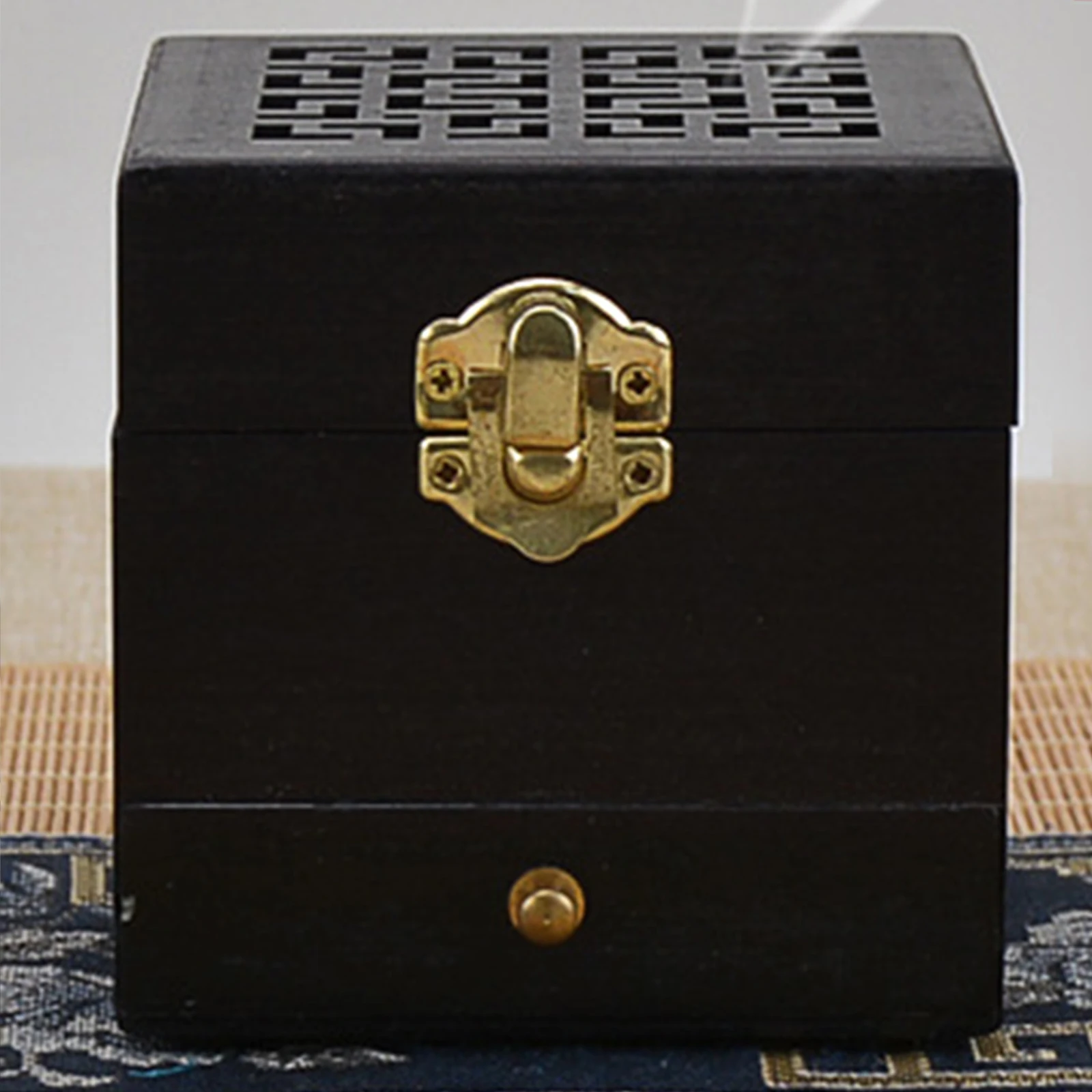 Деревянная курильница с крышкой для медитации йоги спа