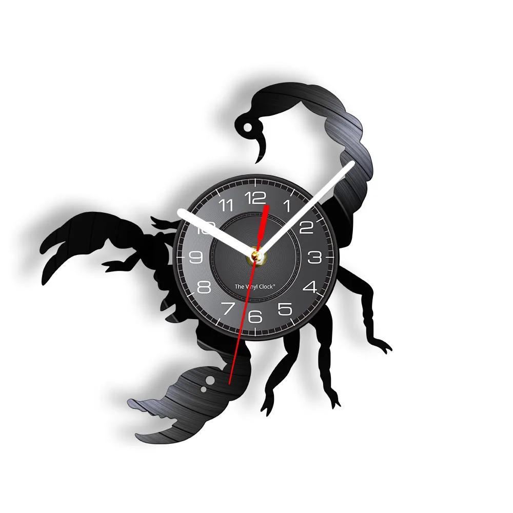 Scorpio Retro Vinyl Record Wall Clock Home Decor Timepieces For Living Room Constellation Vinyl Music Record Artwork Wall Clock